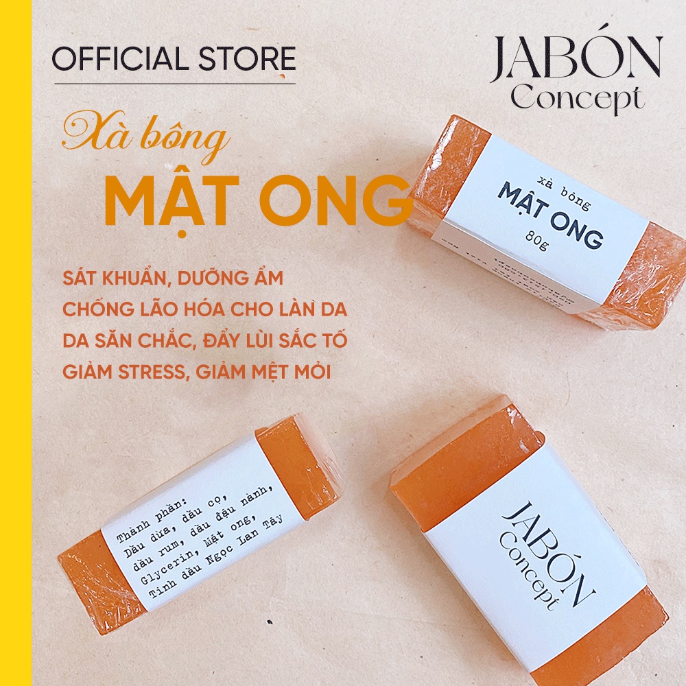 Xà Bông Handmade 80gram Mật Ong và Tinh Dầu hoa Ylang Ylang Xà Phòng Hữu Cơ Từ Thiên Nhiên Jabón Concept