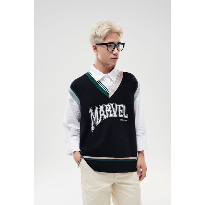 Áo Gile BOO Vải Len Cao Cấp Thêu Logo Marvel BZL