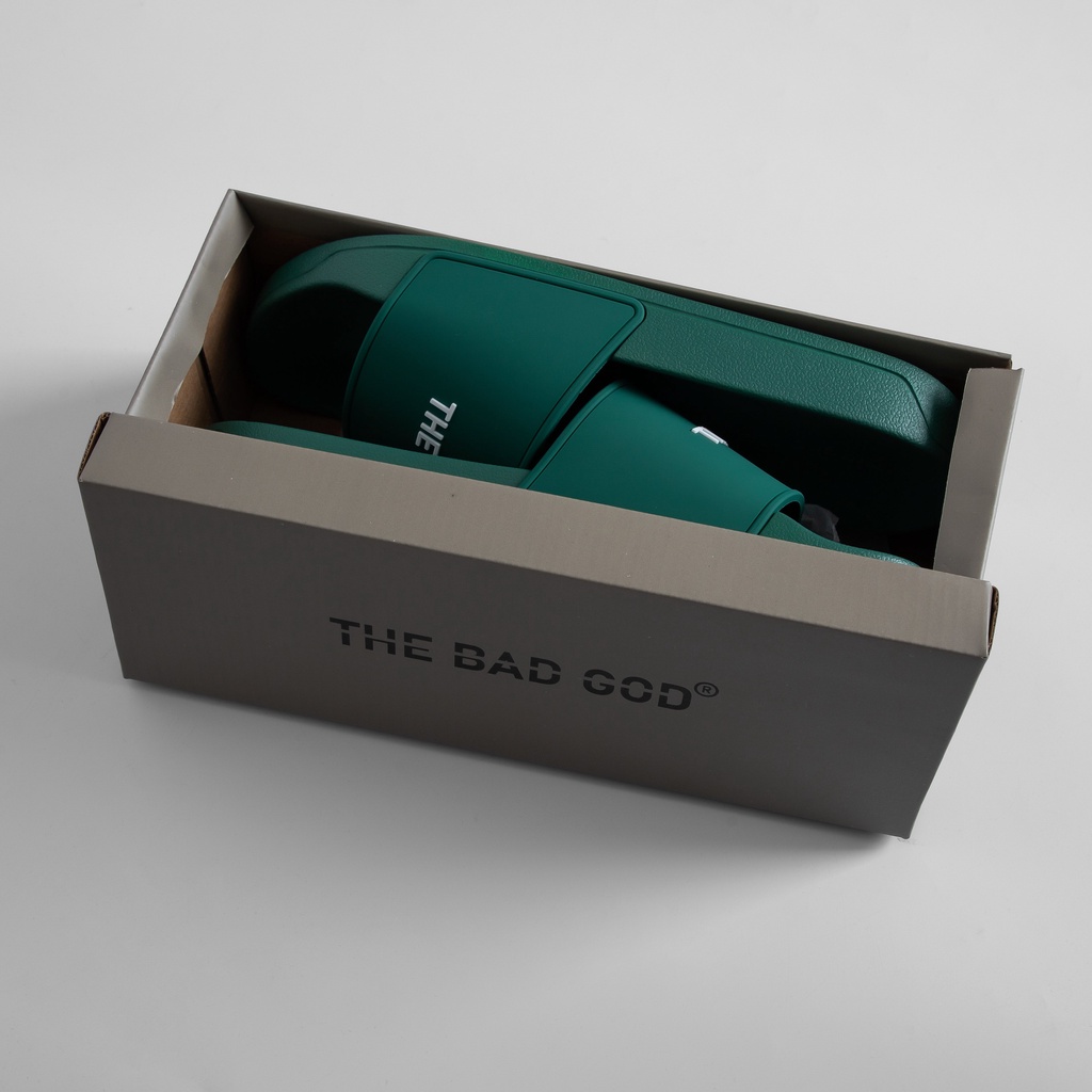 Dép quai ngang slipper The Bad God Basic xanh cổ vịt fullbox X01 Green