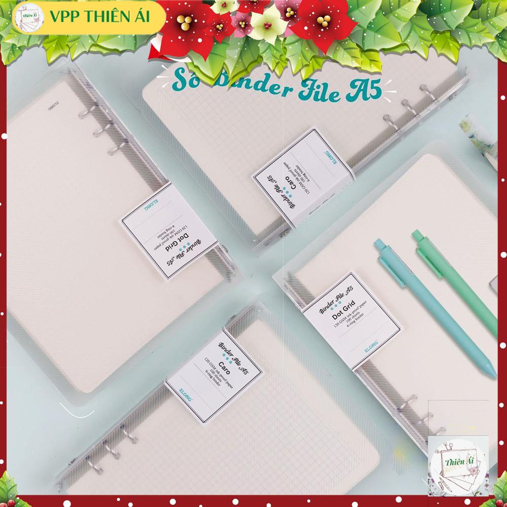 Sổ còng sắt A5 caro 200tr Klong 120/76 MS 994, 993, 996, 998 bìa trắng trong - VPP Giá sỉ