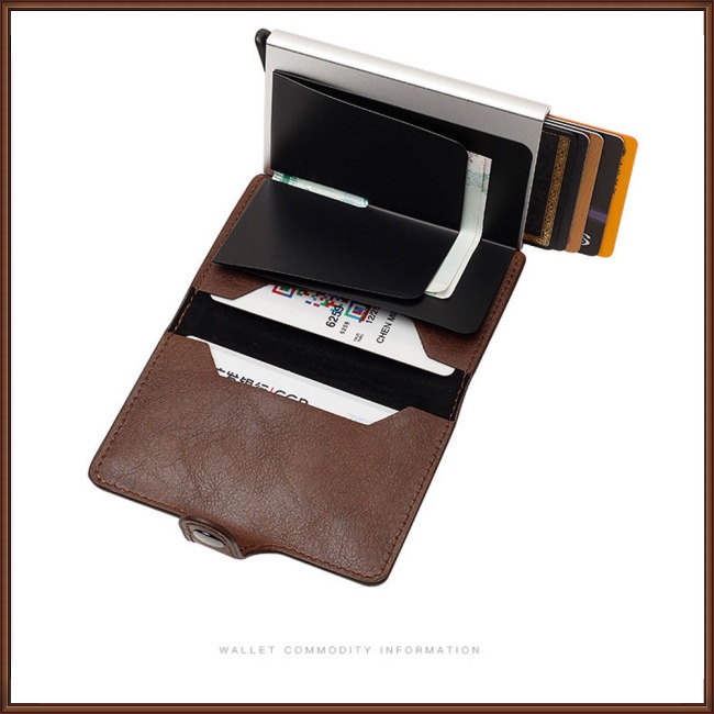 Ví Đựng Thẻ Tín Dụng Bật Lên Tự Động Chống Trộm Rfid Sự Bảo Vệ