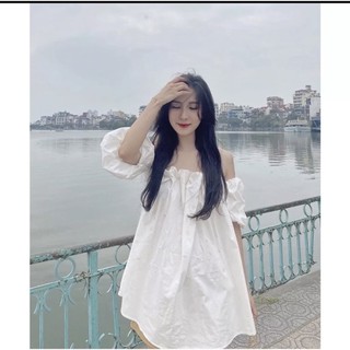 Đầm tiểu thư thiết kế theo phong cách hàn quốc , đầm trễ vai cho bạn nữ tt 43 - best seller