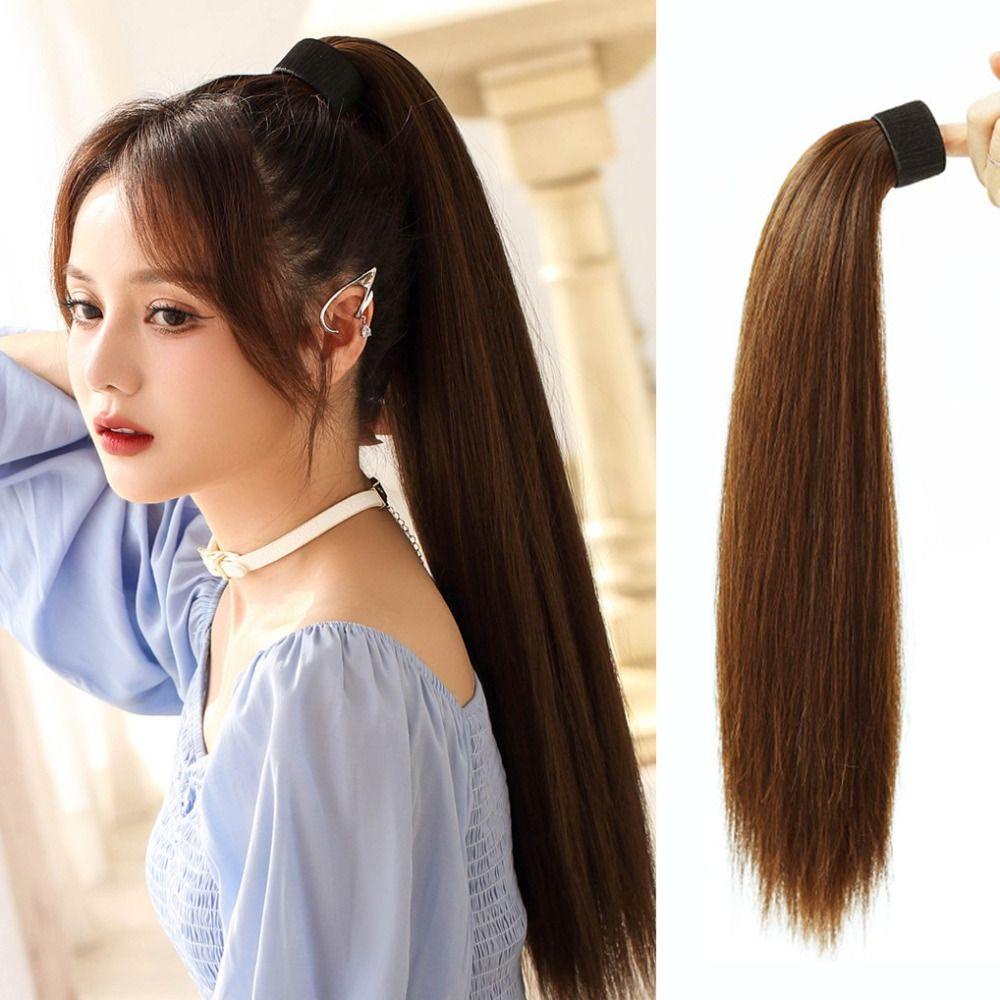 Tóc Giả Đuôi Ngựa Thẳng Dài Màu Nâu Ngọt Ngào Dễ Thương VANES1 Dành Cho Bạn Nữ