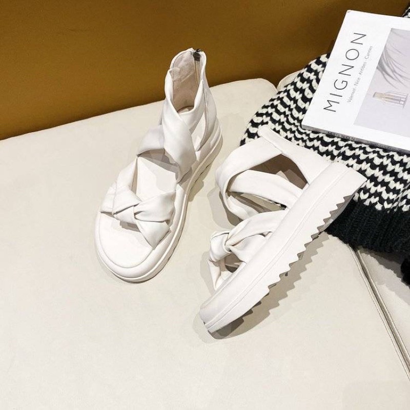 Dép bánh mì sandal quai tết có khoá sau độc lạ dễ đi 3cm