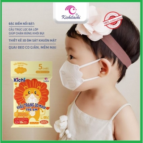 Sét 3 chiếc - 5 chiếc khẩu trang trẻ em kichilachi