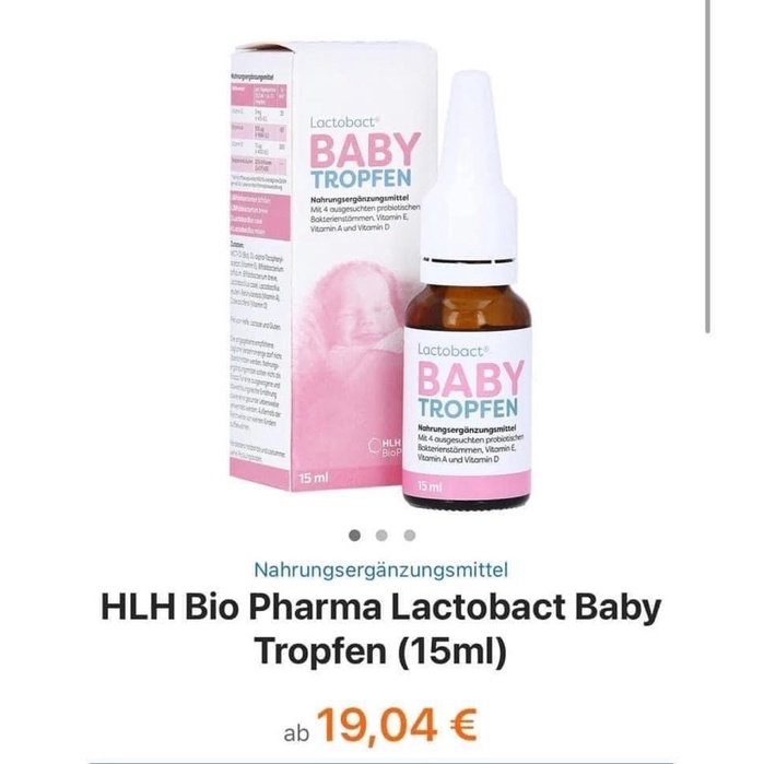 Men vi sinh đa chủng Lactobact Baby tropfen 15ml Đức