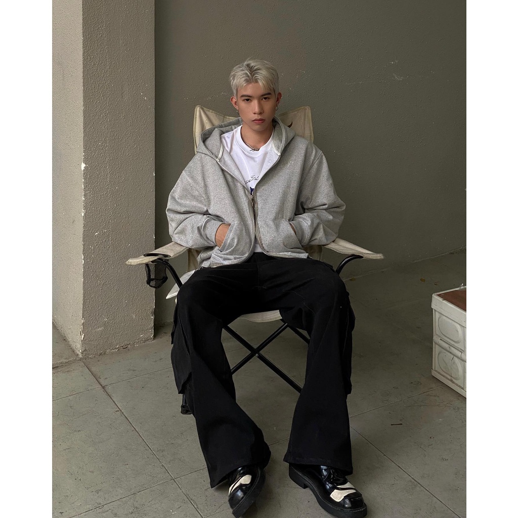 ÁO HOODIE ZIP - SS23 ESCAPE BROWN HOODIE ZIP - BLACK/ GREY/ BROWN