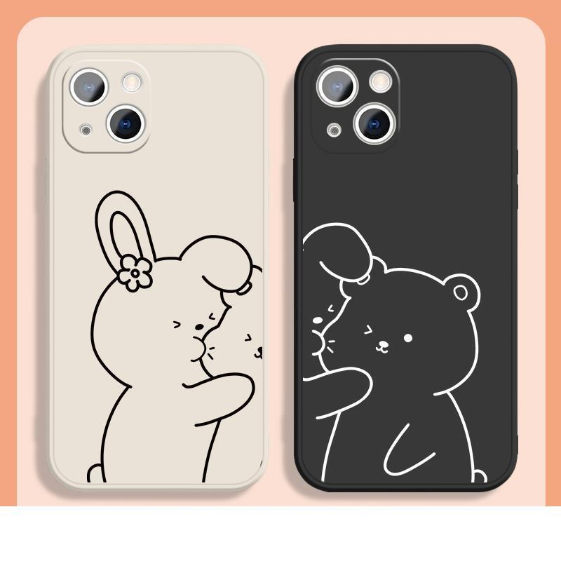 Ốp Điện Thoại Hình Gấu Thỏ Line Cho iPhone 13 promax 8 plus 13 pro max 7 8 plus se2020 iPhone 11 12 Xr Xs X max