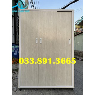 Tủ 3 cánh cửa lùa nhựa đài loan màu sồi