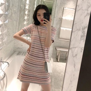 ORDER Đầm len kẻ ngang ulzzang