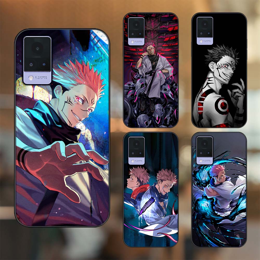 Ốp lưng Vivo V21 viền đen in hình Sukuna Yuji Jujutsu Kaisen Chú Thuật Hồi Chiến
