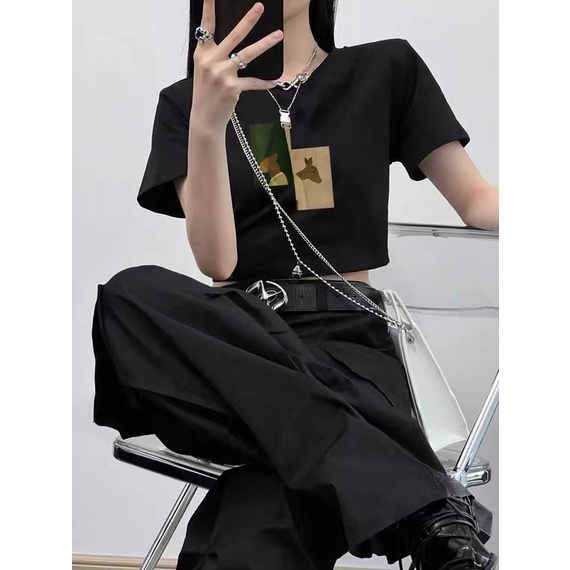 Áo Thun Ngắn Tay Dáng Rộng Phong Cách Hàn Quốc Dễ Phối Đồ Cho Nữ