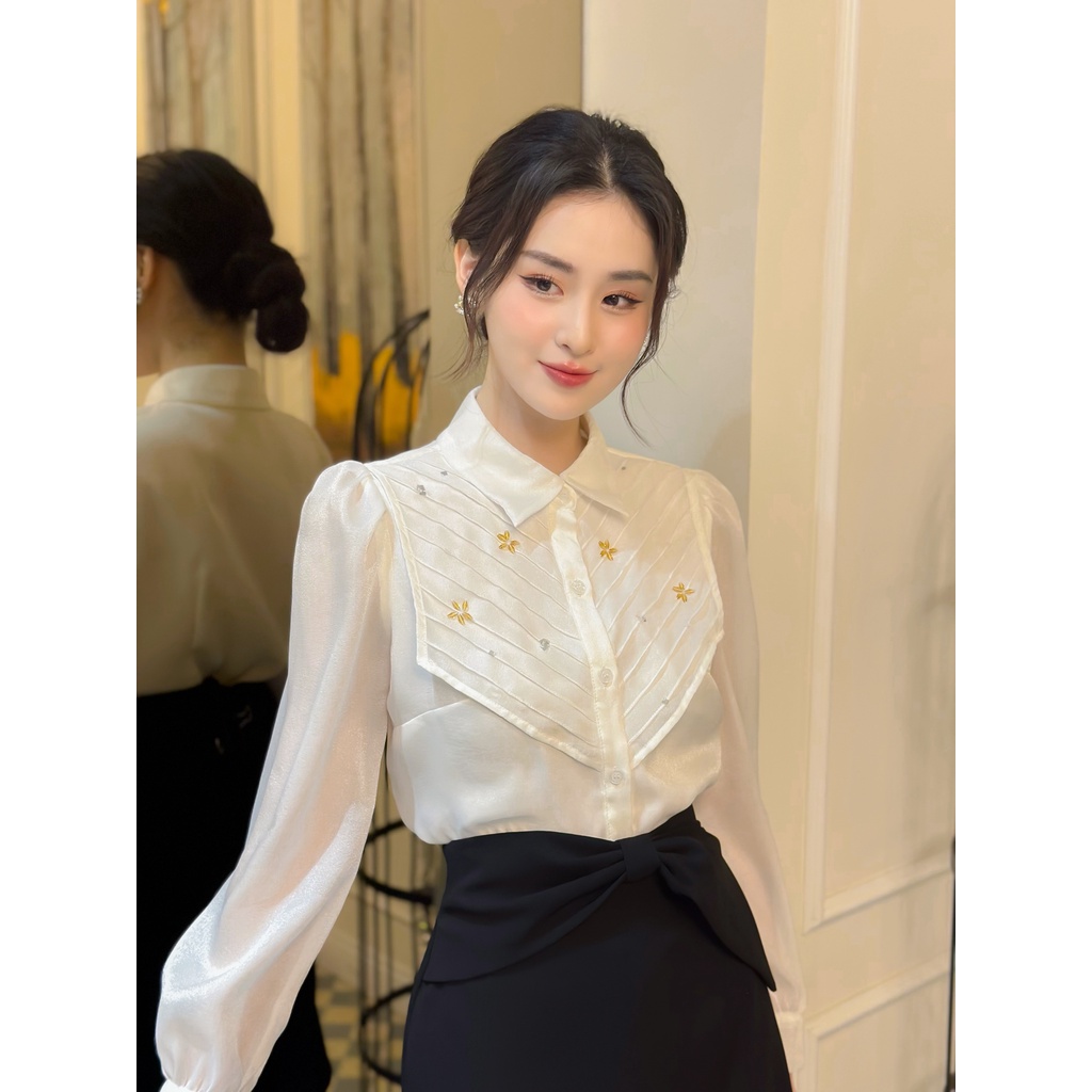 Set áo sơ mi và chân váy Christy Set Rimmy phong cách công sở, nhã nhặn