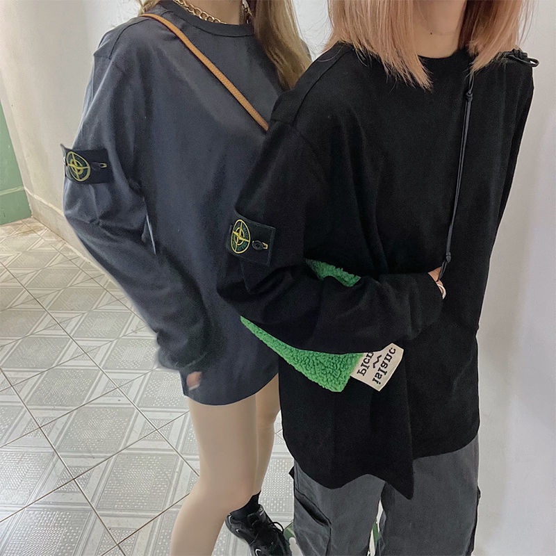 Áo Thun Cotton Cơ Bản Tay Dài 5 Màu Mẫu Hòn Đảo Đá Cơ Bản Unisex Bán Chạy