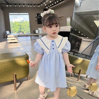 Đầm Công Chúa Mùa Hè Tay Cộc Dễ Thương Phong Cách Hàn Quốc Cho Bé Gái