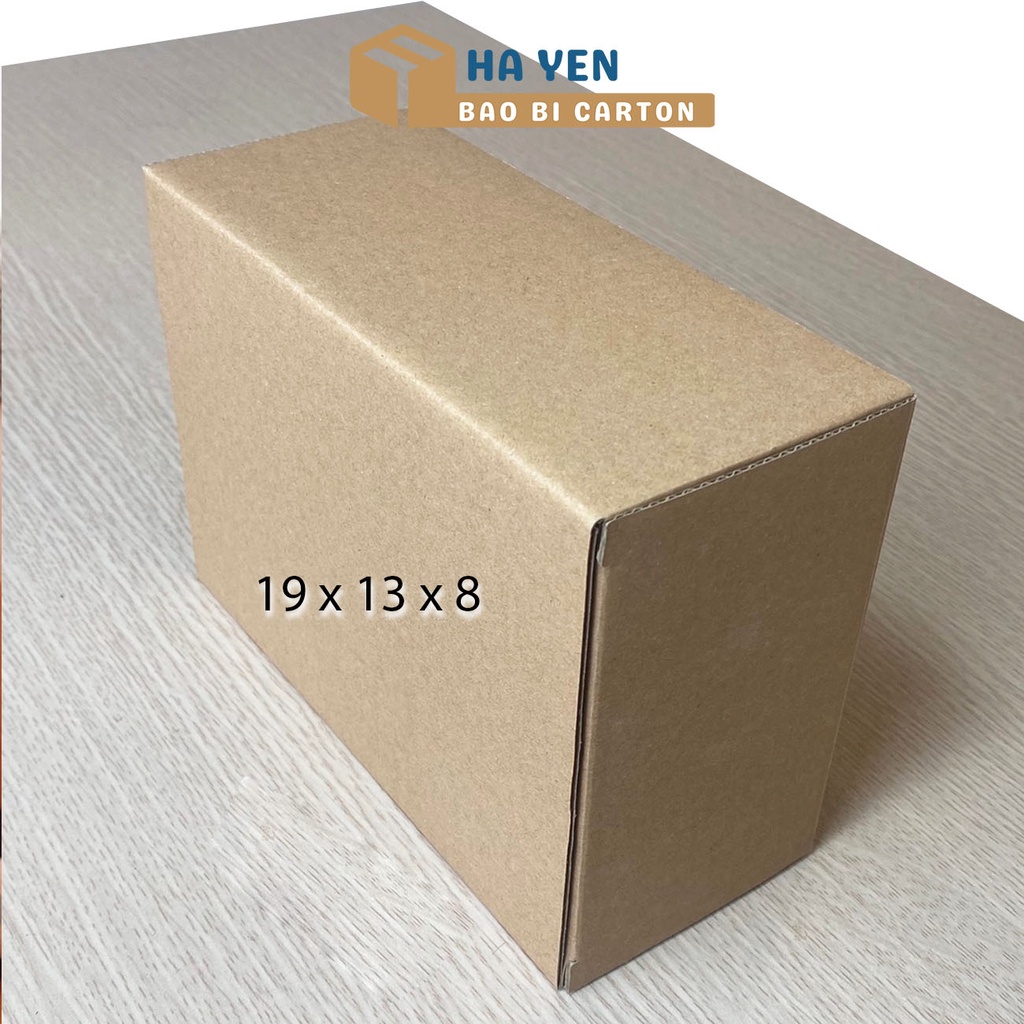 19 x 13 x 8 cm - Hộp carton nắp gập 19x13x8cm đóng hàng