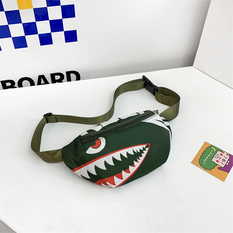 Túi bao tử đeo chéo cho trẻ em bé trai, bé gái đi chơi, đi học họa tiết hình cá mập dễ thương