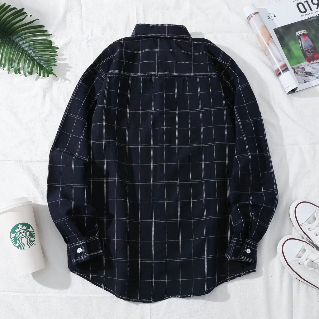 Áo Sơ Mi Nam Tay Dài Dáng Rộng In Họa Tiết Phong Cách hip hop Hàn Quốc Cỡ M-3XL