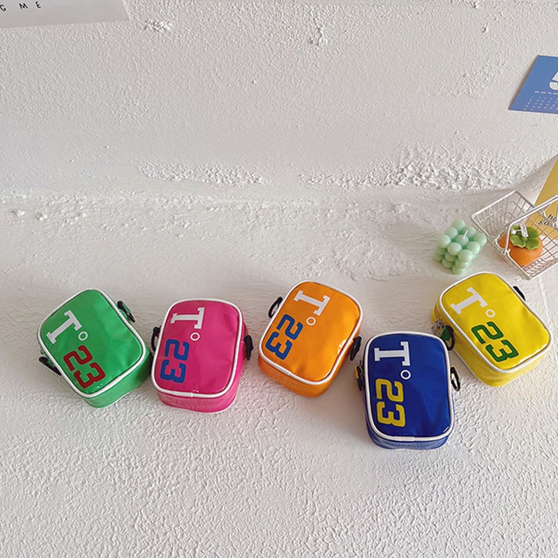 IMELON Túi Da PU Đeo Chéo mini In Chữ Thời Trang Cho Bé Trai