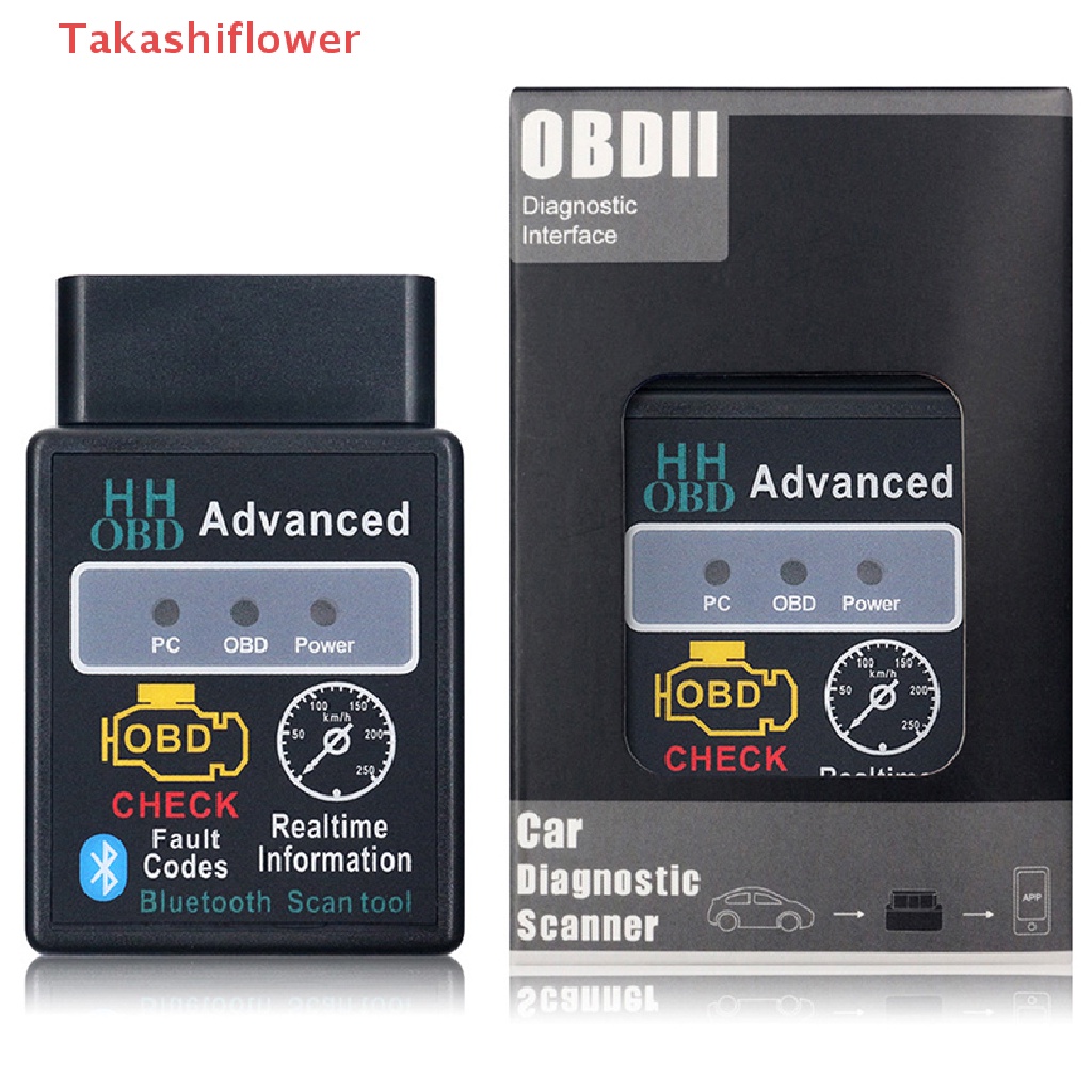 (Takashiflower) Thiết Bị Quét Chẩn Đoán Lỗi Ô Tô HH OBD V2.1 Epistar Bluetooth ELM327 OBD2 Không Dây Cho Các Mẫu Xe Hơi