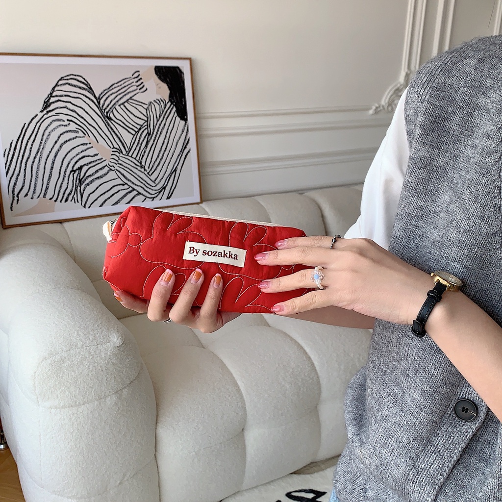 Túi Đựng Bút Chìa Khóa / Điện Thoại Di Động Hình Thỏ Nhồi Bông Chần Bông Cá Nhân Thời Trang Kích Thước Lớn Cho