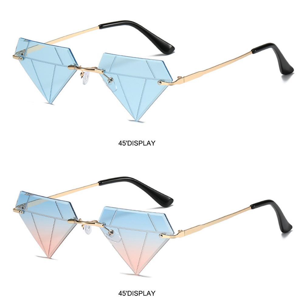 Kính Mát Gọng Kim Loại Hình Tam Giác Thời Trang Cho Nữ
