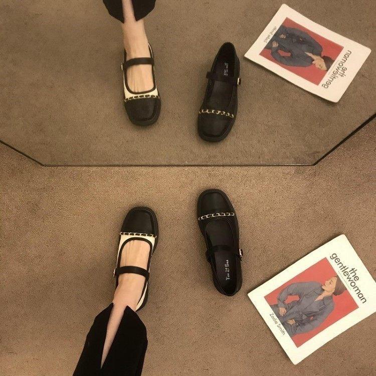 Giày búp bê nữ, Giày lười búp bê phối xích hàn quốc thời trang nữ BB88 ANN_Official