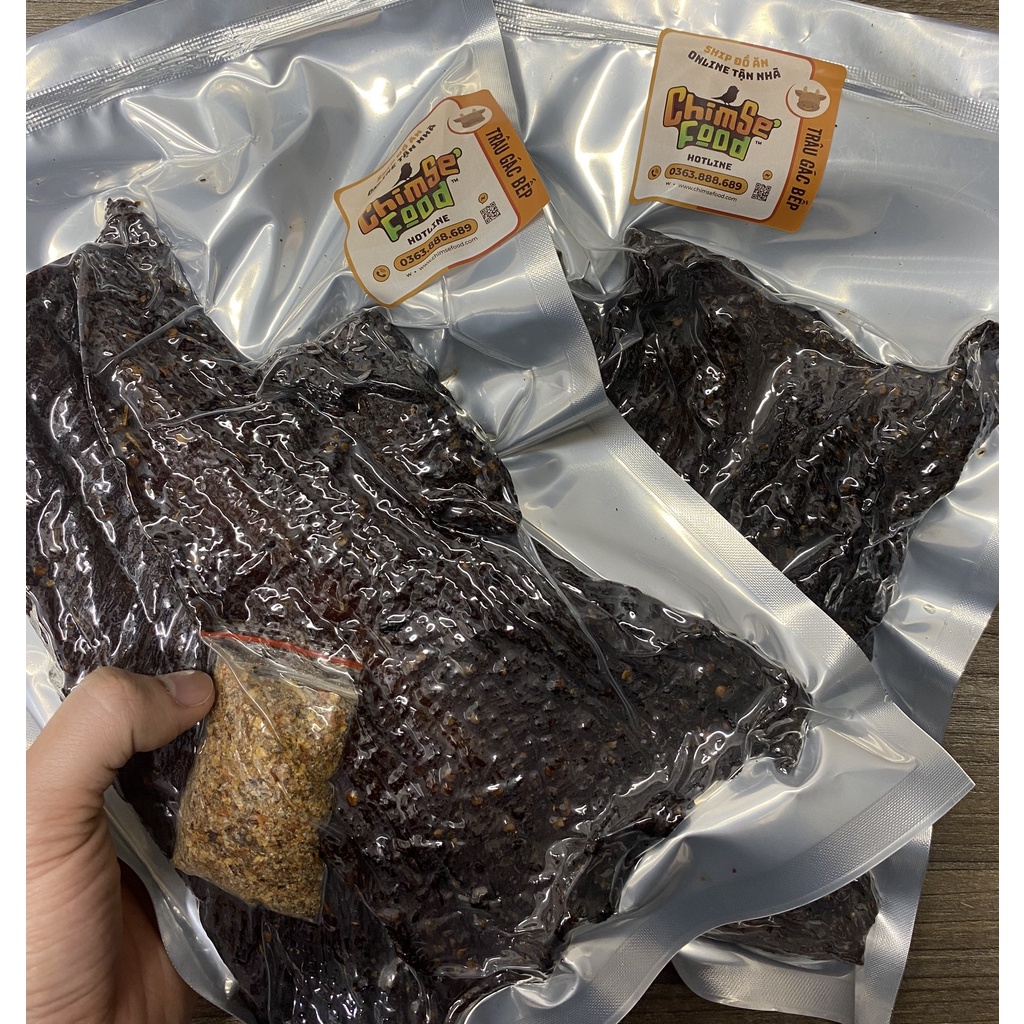 Thịt Trâu Gác Bếp  Gói 500g - Chim Sẻ Food