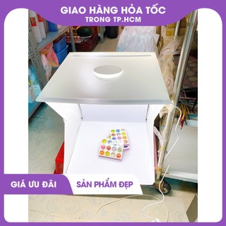 Lồng chụp sản phẩm có Led 40x40cm tặng kèm 2 phông nền trắng đen
