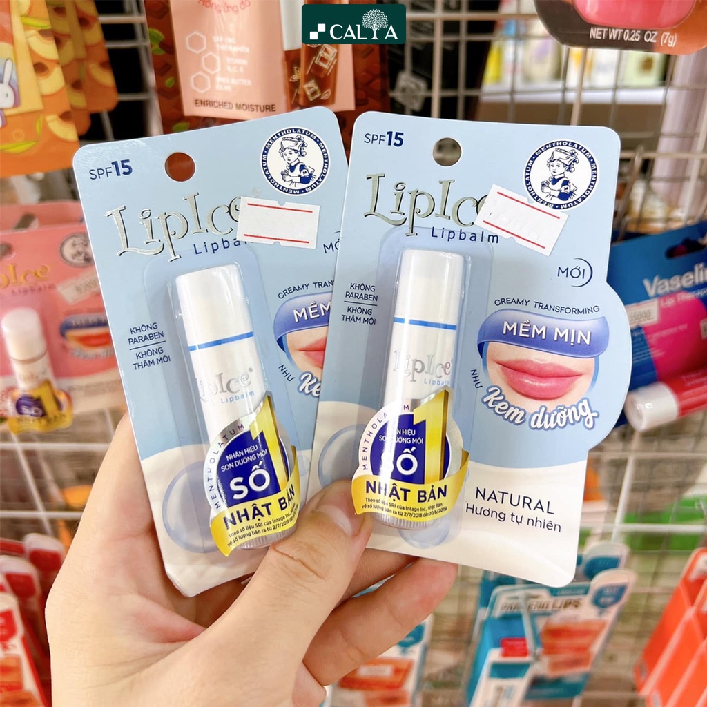 Son Dưỡng Lipice Không Màu, Dưỡng Môi Mềm Mịn - Lipice Lipbalm Creamy SPF15 4.3g