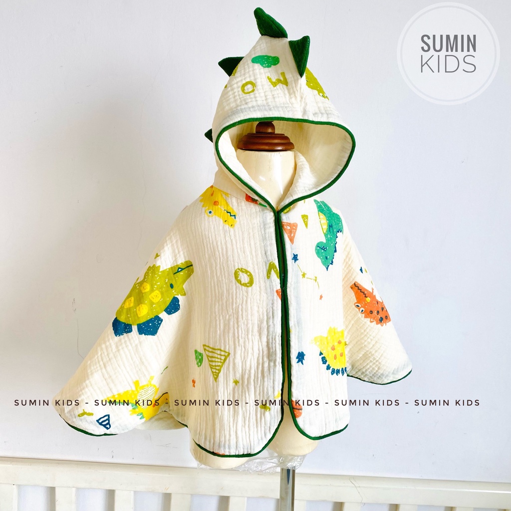 Áo choàng xô muslin cho bé SUMIN , áo khoác chống nắng