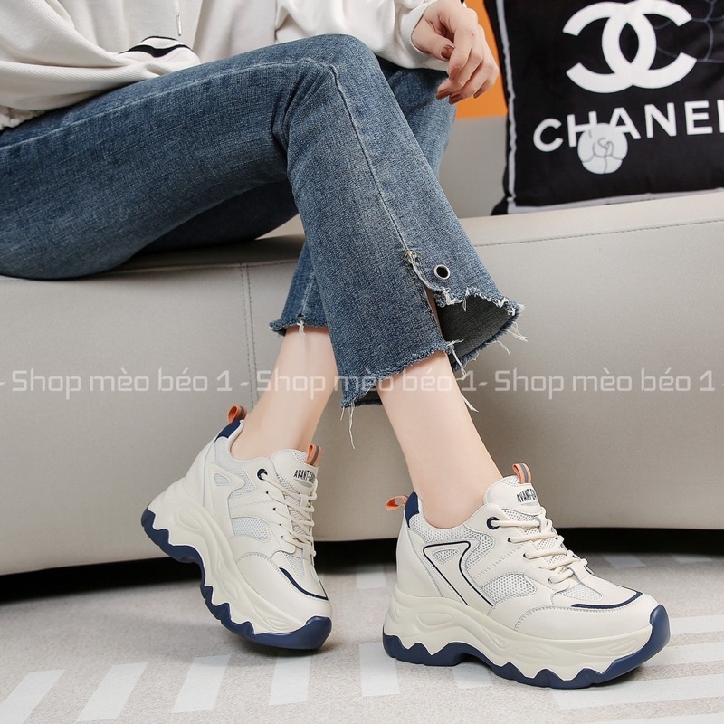 Giày thể thao sneaker nâng đế cao viền đen fullbox hàng quảng châu cao cấp