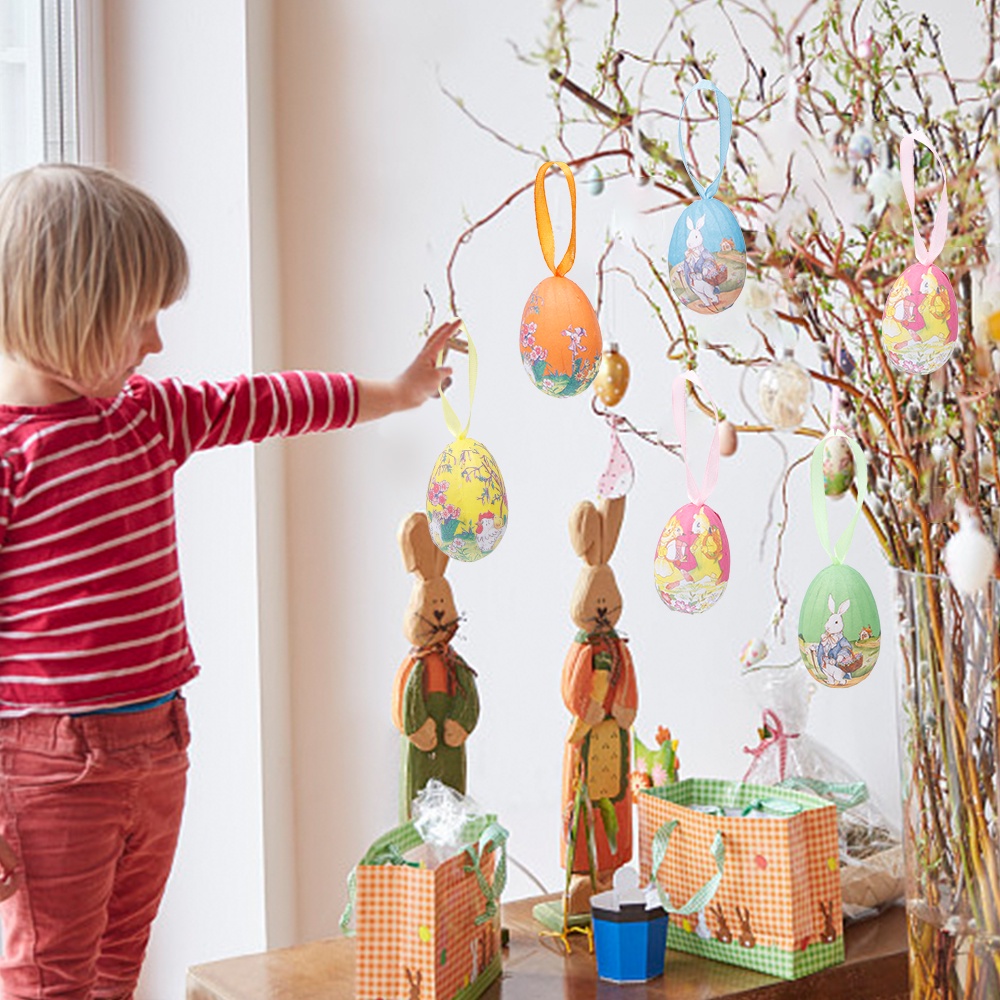 1 Quả Trứng Phục Sinh Bằng Xốp Màu Sắc Ngẫu Nhiên Dùng Trang Trí Tiệc Cưới / Sinh Nhật