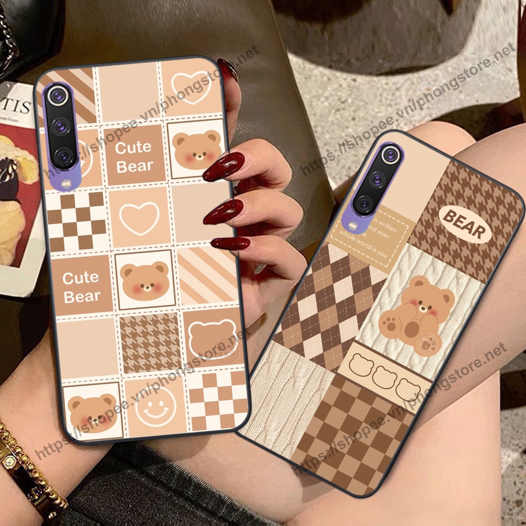 Ốp lưng Xiaomi Mi 9 / MI 9 SE caro mặt cười cute, giá rẻ cực đẹp nhiều mẫu ốp gấu