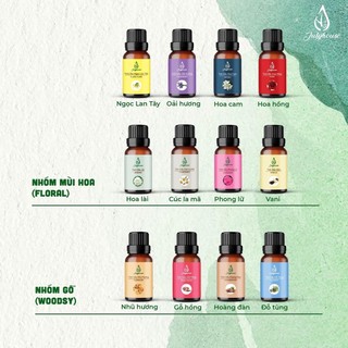 [HSD 01/08/2024] Tinh dầu thơm phòng Julyhouse 10ml (kết hợp tinh dầu sả chanh, Bạc hà, Sả Java, Cam ngọt)