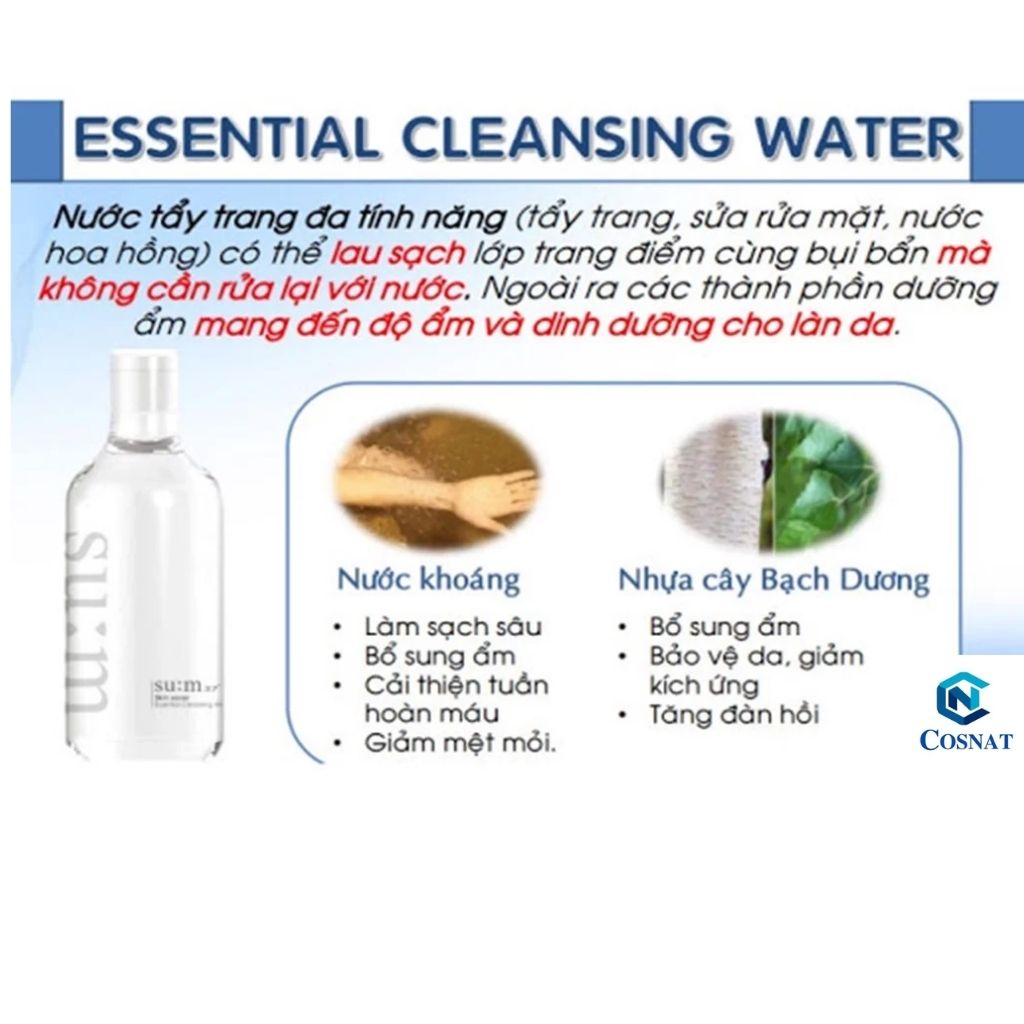 Nước tẩy trang Sum37 3 trong 1 - Su:m37° Skin Saver Essential Cleansing Water 100ml; 400ml