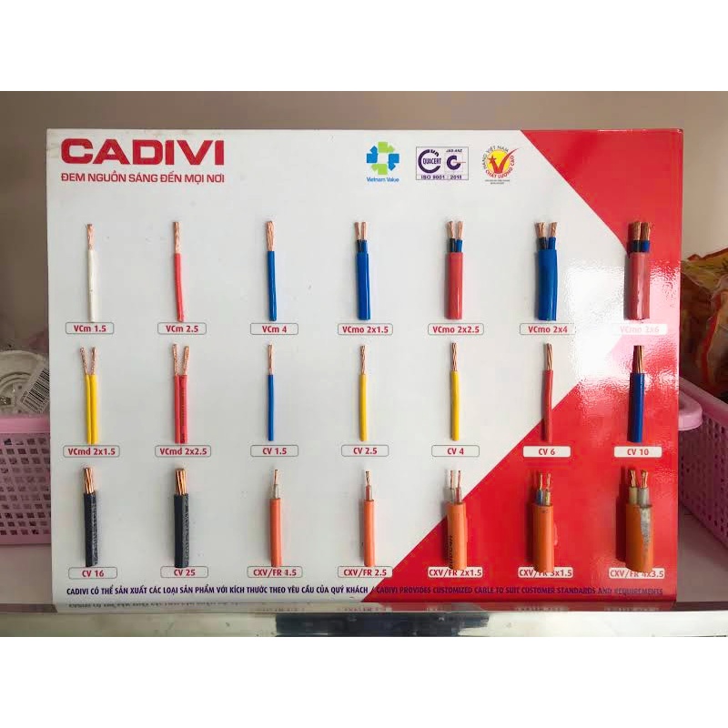 Giá Lẻ 1 Mét - Dây Điện Cadivi, Dây Điện ĐÔI Cadivi VCmd Các Size - Bảo Hành Chính Hãng