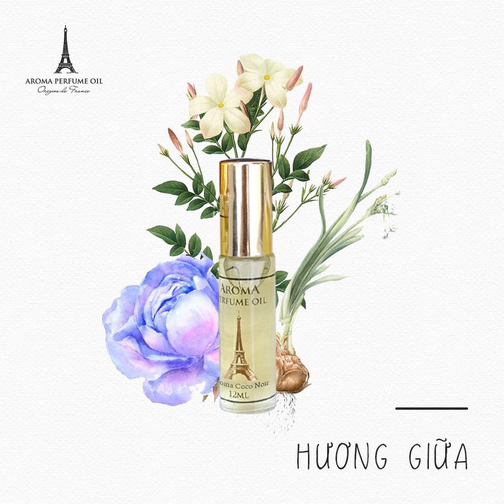 Nước Hoa Pháp Aroma Coco Noir Nữ Tính, Tươi Mát, Gợi Cảm - 12ml