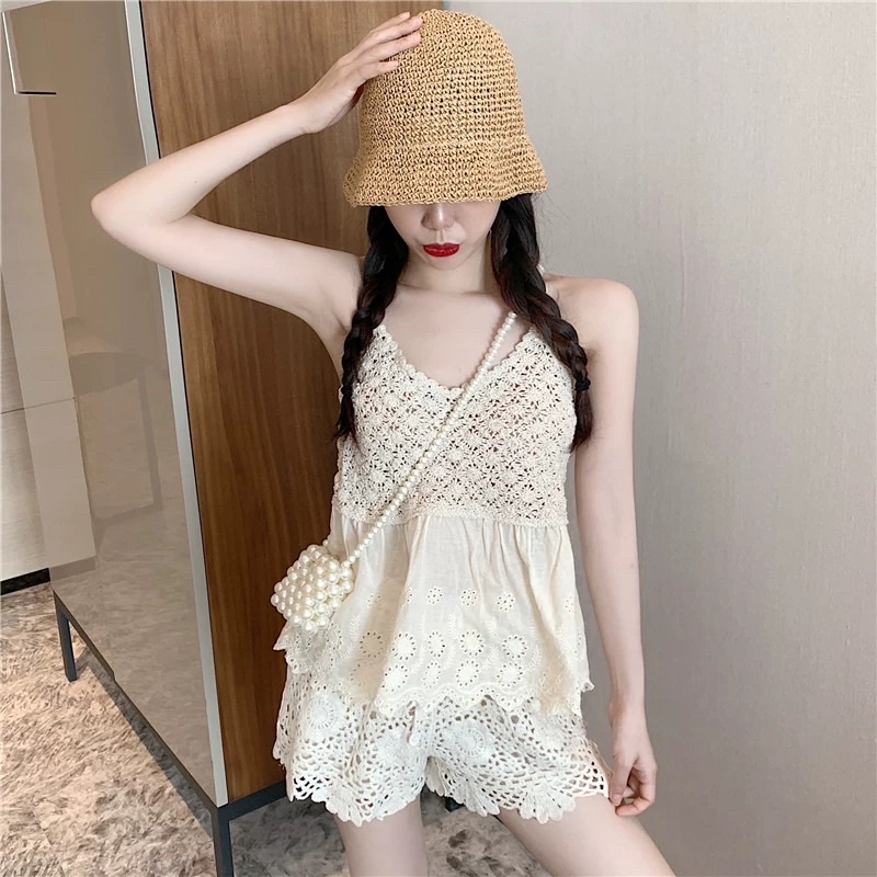 Gaeul store- Set Bộ Áo Babydoll Quần Ren,có bán tách rời theo phân loại