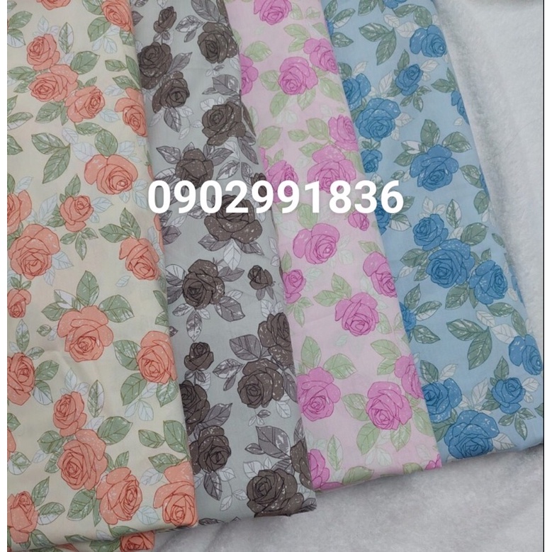 Vải Thô Cotton hoa xinh