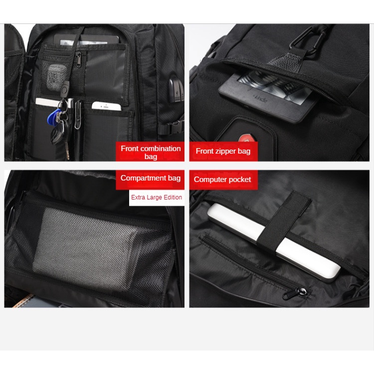COD 50-80L Balo du lịch nam balo để quần áo balo đựng laptop 17 inch chống thấm nước