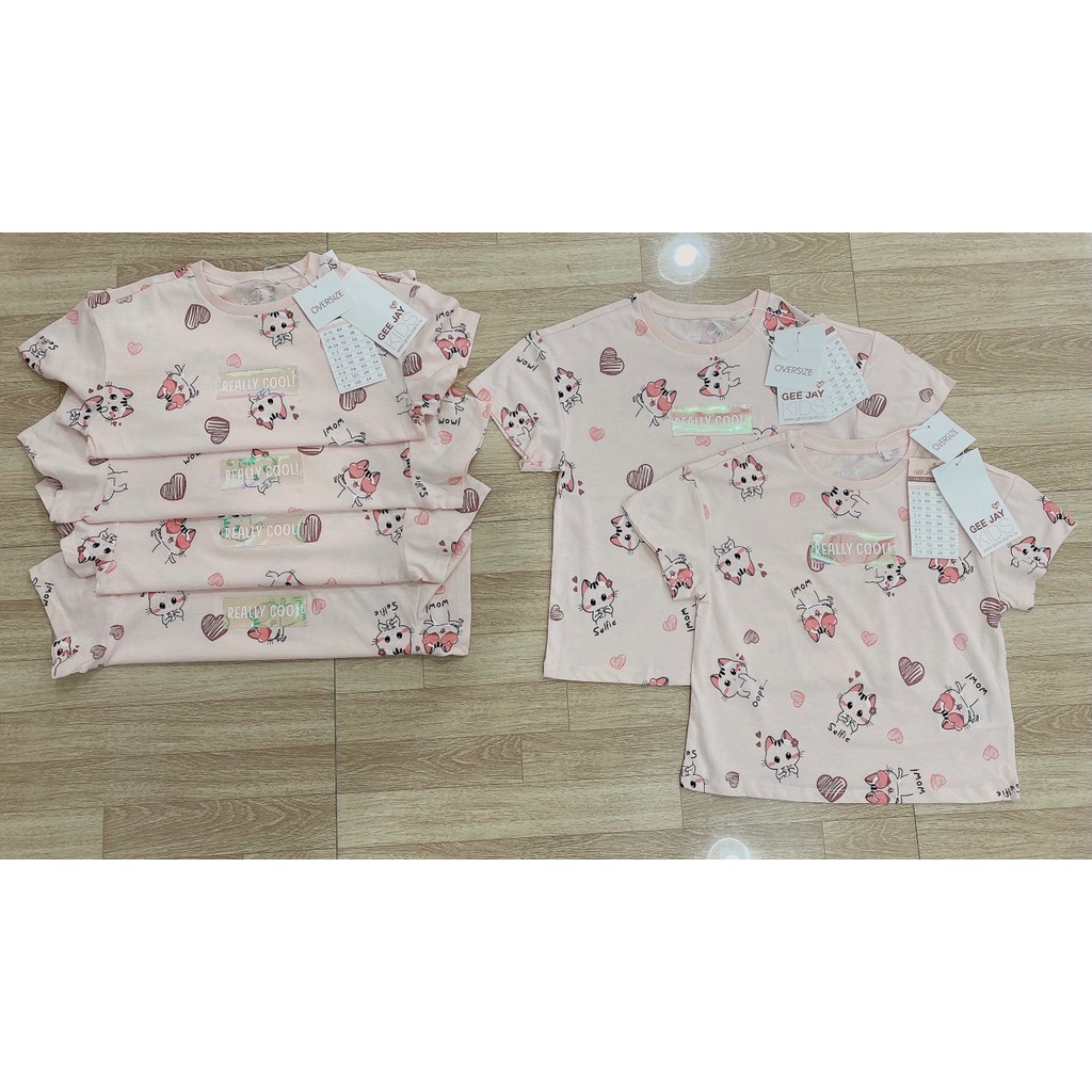 Áo thun cộc tay Gee Jay xuất dư dáng ngắn cho bé gái từ 6-23kg
