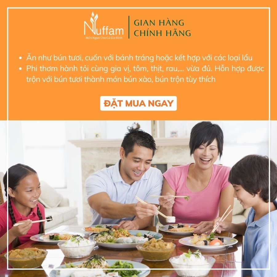 Bún Tươi Sấy Khô 400gr - Chính Hãng Nuffam - Thơm Ngon, Làm Hoàn Toàn Từ Gạo 400gr (Cam kết date mới)