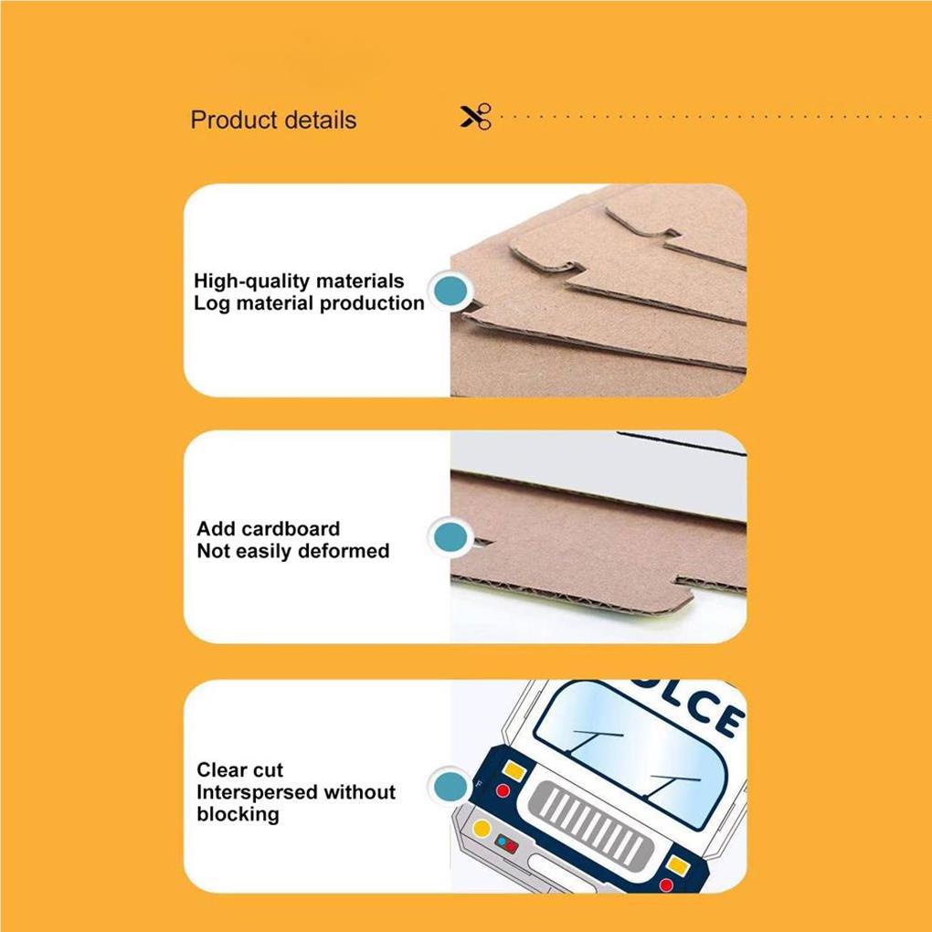 Bộ Đồ Chơi Lắp Ráp Hộp carton Các Tông Hình Xe Hơi DIY Đơn Giản Cho Bé Trai Bé Gái
