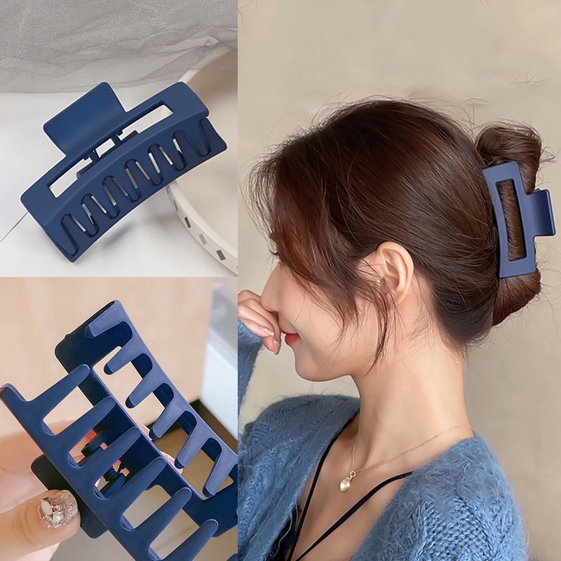 Kẹp Tóc Acrylic Hình Vuông Cỡ Lớn 11cm Thời Trang Cho Nữ