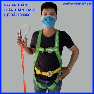 Dây đai an toàn toàn thân 1 móc , dây an toàn bảo hộ lao động làm việc trên cao , - tải trọng 1000kg