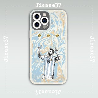 Ốp lưng iphone samsung xiaomi oppo cạnh vuông Jicase JMcase Messi Hoạt hình cầu thủ bóng đá