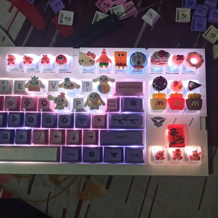 1 Nút Bàn Phím Handmade Trong Suốt Họa Tiết Dễ Thương Độc Đáo Cho Bé