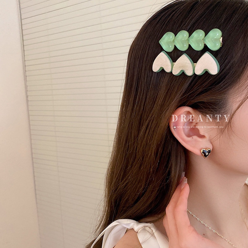 Kẹp Tóc Hai Lớp Hình Trái Tim Thời Trang Cho Nữ