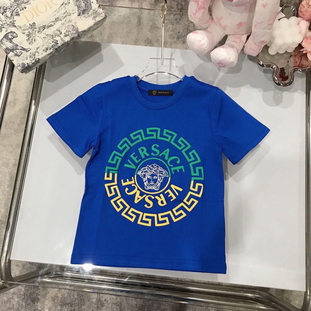 Không Có Nhãn Hiệu Trên Quần Áo1 Áo Thun Tay Ngắn In Hình Versace_Kid Chất Liệu Cotton Thời Trang Mùa Hè Cho Bé 1-12 Tuổi